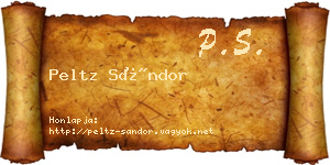 Peltz Sándor névjegykártya